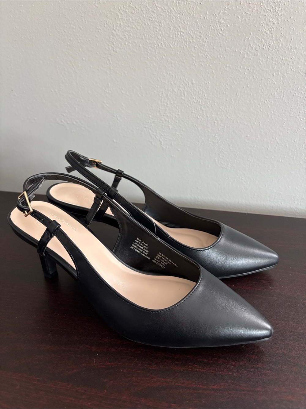 Apt. 9 Black Pointed Leather Slingback Mules - Picture 6 of 16